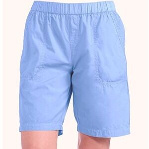 Fresh Produce Womens Beachcomber Cotton Sheeting Shorts Size Large Peri Blue